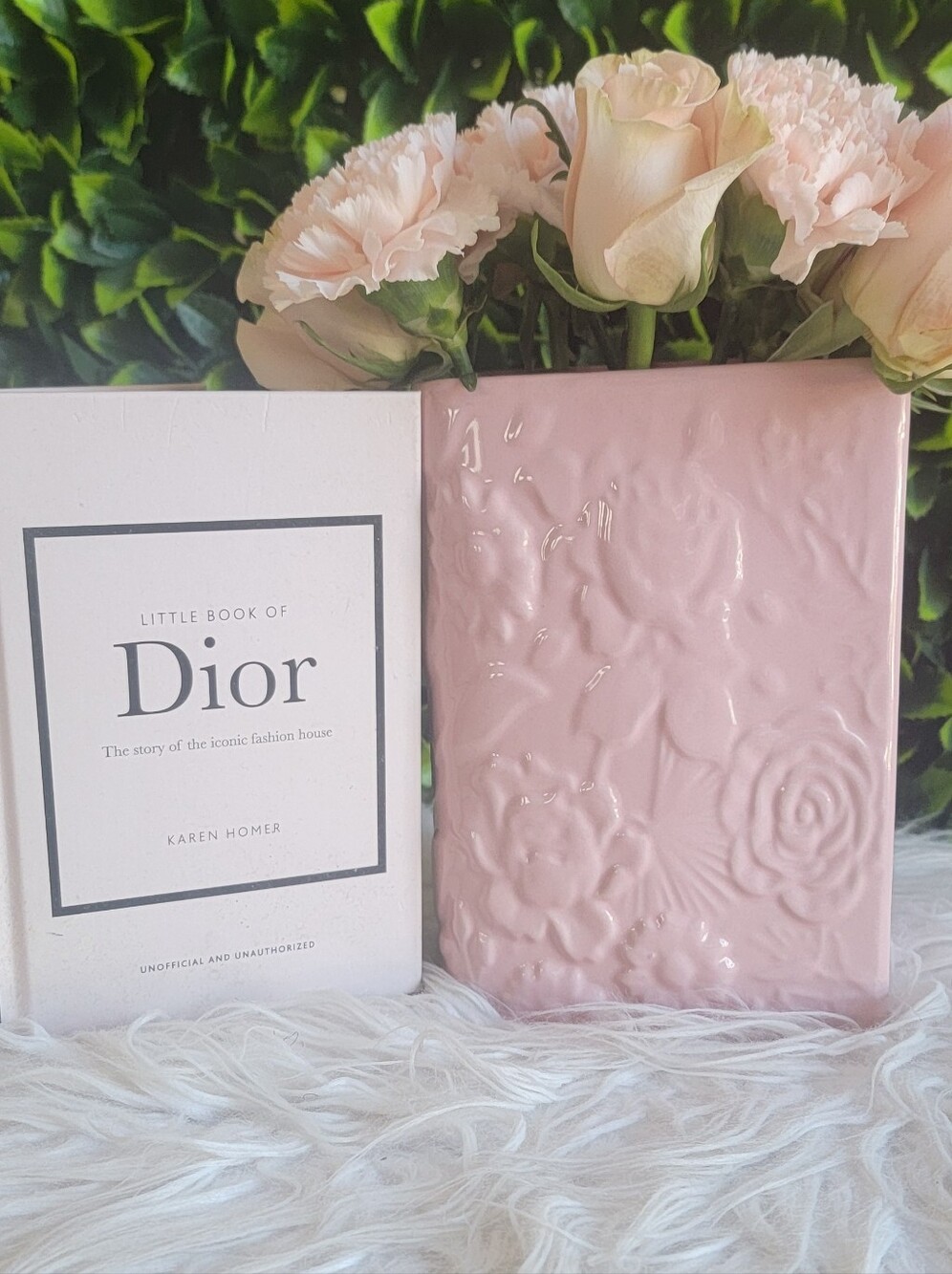 NWT Pink Floral Book Vase